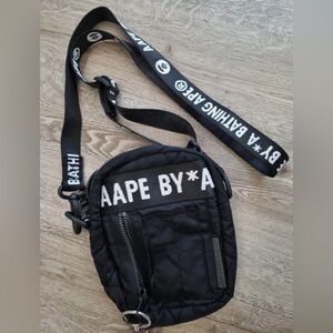AAPE By A Bathing Ape Black Crossbody Sling Bag